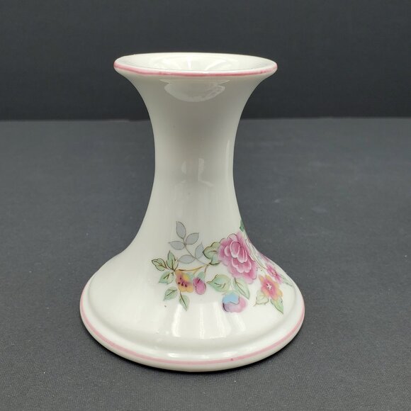 Elizabeth Arden Pink Floral Candlesticks Pink Flowers Taper Candle Holders - Picture 10 of 10
